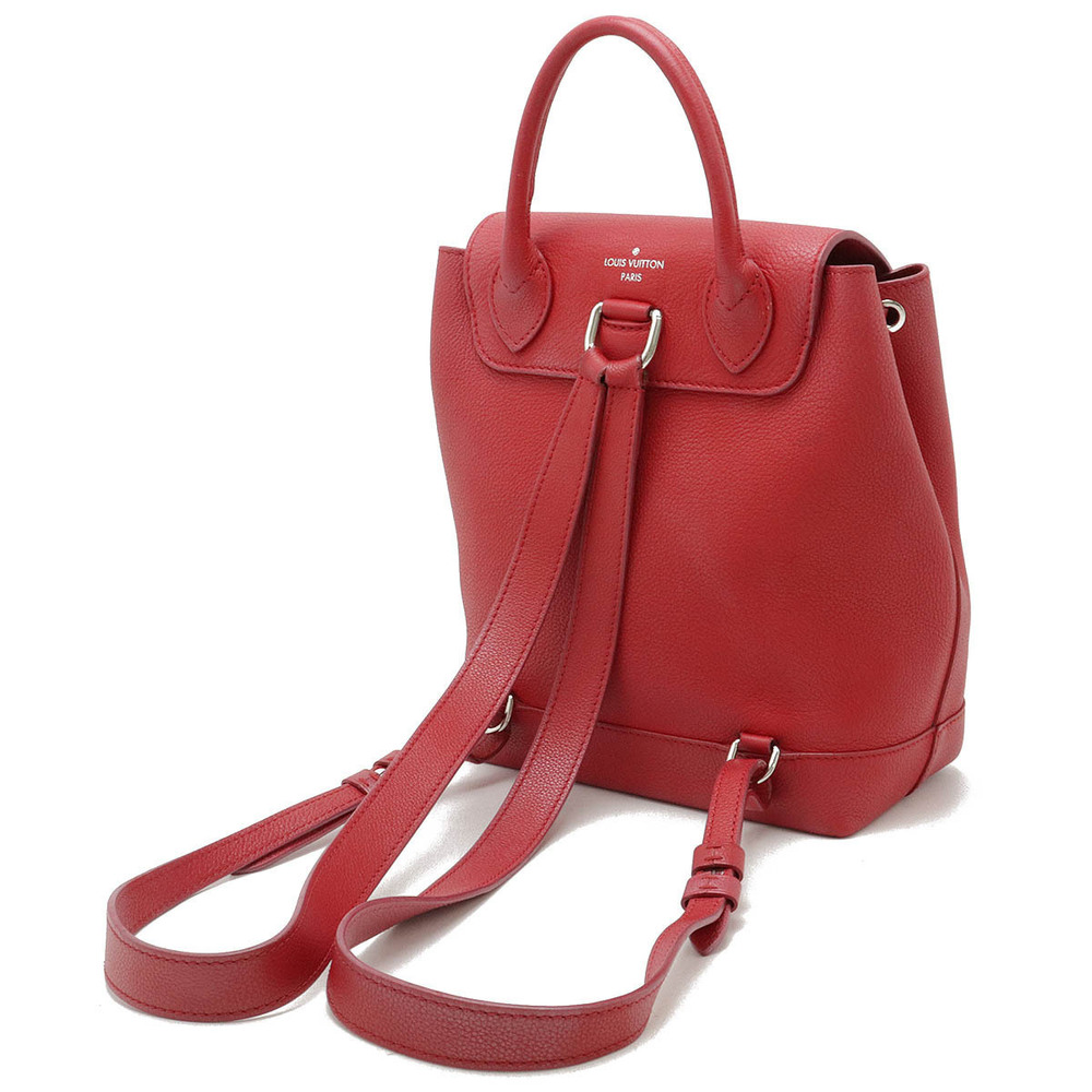 Louis Vuitton Red Ruby Daypack Rucksack Lockme Taurillon Leather Backpack Red